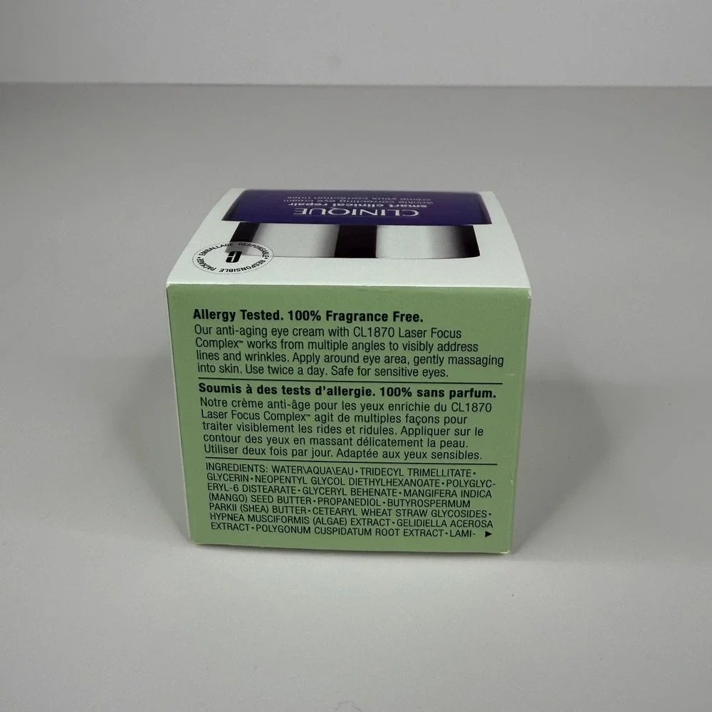 Clinique Smart Clinical Repair Eye Cream 15ml Wrinkle Correcting Under Eye Green